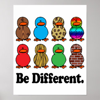 Póster Ser diferentes patos