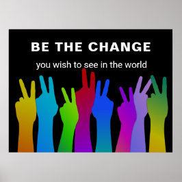Póster Ser el cambio | Signo de paz