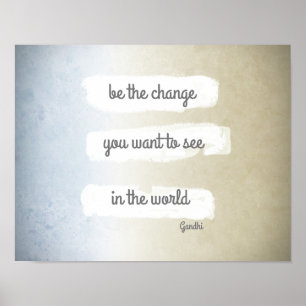 Póster ser el poster de la cita motivacional de Gandhi