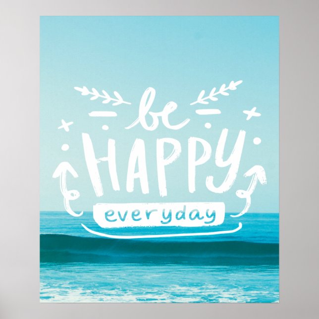 Póster SER FELIZ TODOS LOS DÍAS Poster de Citas (Frente)