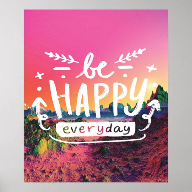 Póster SER FELIZ TODOS LOS DÍAS Poster de Citas (Frente)