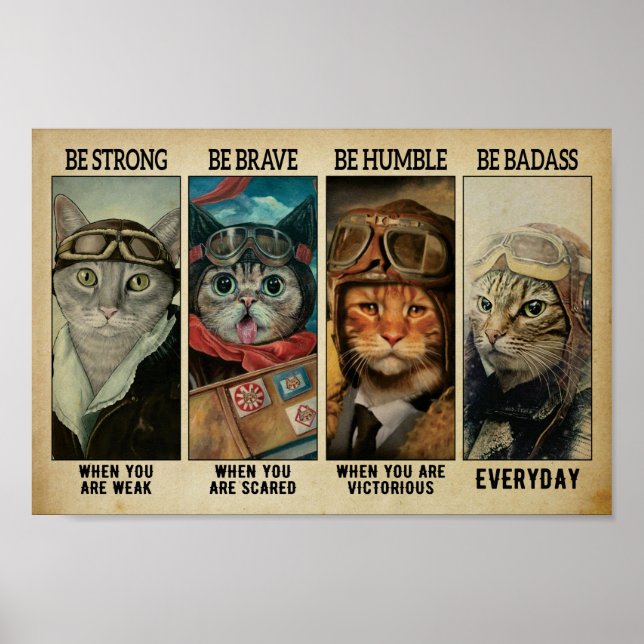 Póster Ser fuerte, ser valiente, ser humilde (Frente)