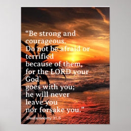 Póster Ser fuerte y valiente Deuteronomio 31:6