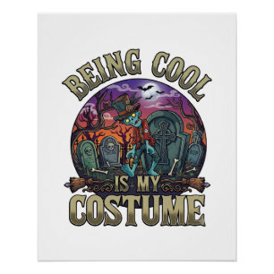 Póster Ser Genial Es Disfraz Cementerio de Zombies de Hal