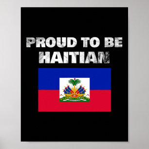 Póster Ser haitiano - Bandera haitiana contra el racismo