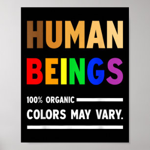 Póster Ser Humano 100% Colores Orgánicos Puede Variar Lgb