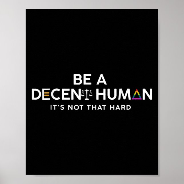 Póster Ser humano decente no es tan difícil (Frente)