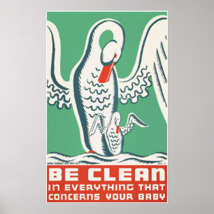 Póster SER LIMPIO En Todo Lo Que Afecta A Su Bebé WPA