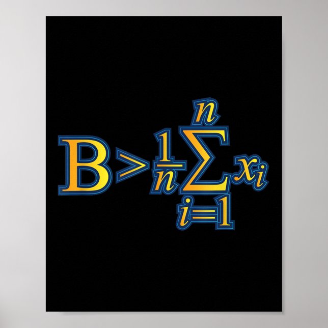 Póster Ser Mejor Que el Promedio - Citas de Matemáticas  (Frente)