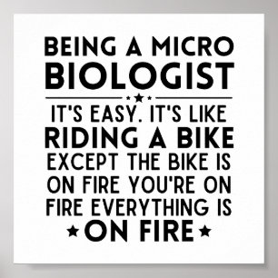 Póster Ser microbiólogo es fácil, es como andar en bicicl