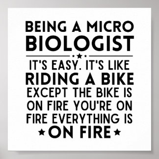 Póster Ser microbiólogo es fácil, es como andar en bicicl