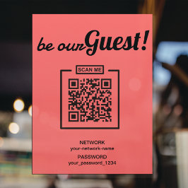 Póster Ser nuestro invitado Internet QR Código contraseña