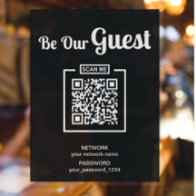 Ser nuestro invitado Wifi contraseña QR Código neg