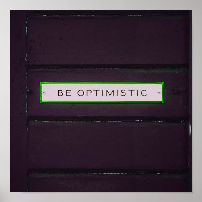 Póster Ser optimistas palabras positivas apariencia rústi (Frente)