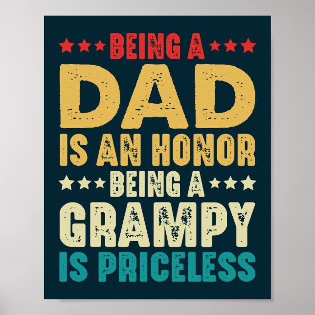 Póster Ser Padre Es Un Honor Ser Gramado No Tiene Precio (Frente)