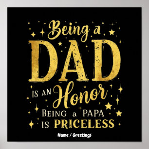Póster Ser padre es un honor, ser papá no tiene precio
