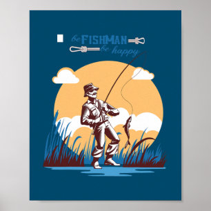 Póster Ser pescador ser feliz diseño para amantes de la p