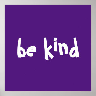 Póster ser poster de tipografía de bondad blanca morada