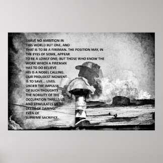 Póster Ser un bombero