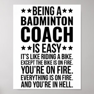Póster Ser Un Entrenador De Badminton Trabajo Gracioso Ba