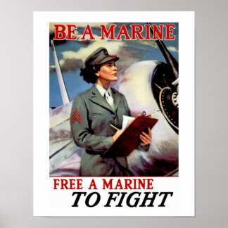 Póster Ser un marino - Liberar a un marino para luchar