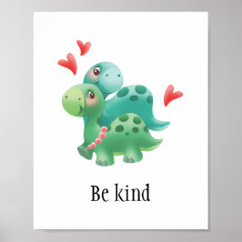 Póster Ser un poster amable con dinosaurios para bebés o 