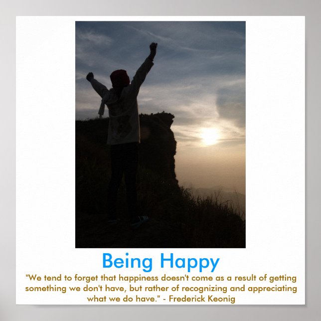Póster Ser un poster motivador feliz (Frente)
