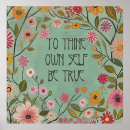 Póster Ser un verdadero Poster - Verde azulado y rosado