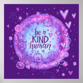 Póster Ser una buena cita humana morada inespiritualidad