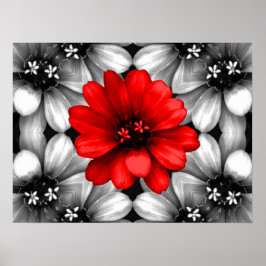 Póster Ser una flor roja diferente