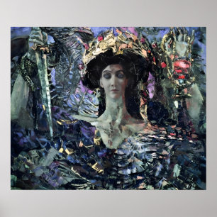 Póster Serafín de seis alas (Azrael) por Mikhail Vrubel