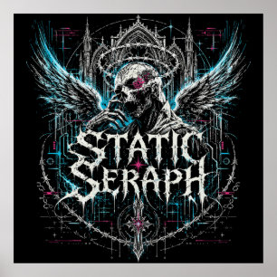 Póster Serafín Estático Gráfico Gótico Ciberpunk