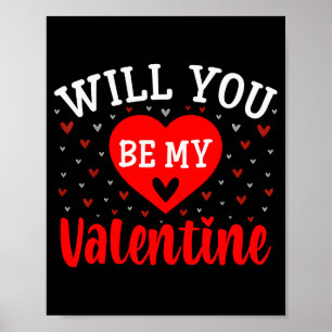 Póster ¿Serás mi San Valentín - Corazón de amor feliz Val
