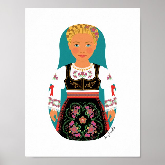 Póster Serb Blonde Matryoshka Poster (Frente)
