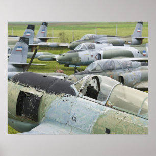 Póster SERBIA, Belgrado. Museo aeronáutico yugoslavo