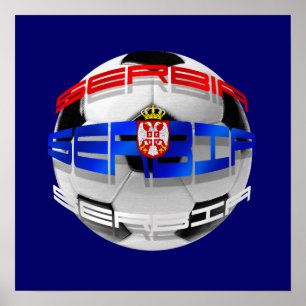 Póster Serbia soccer ball flag of serbia worded art gifts