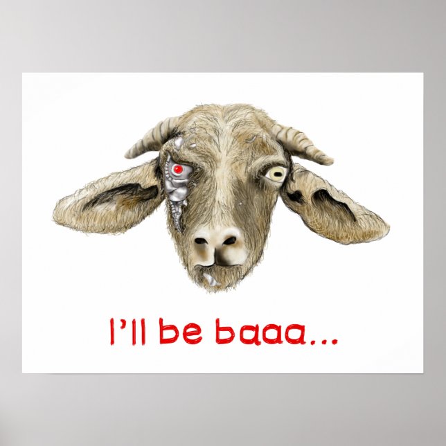 Póster Seré Baa Funny Goat Ciencia Ficción Parodia Humor (Frente)