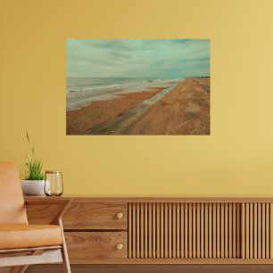 Póster Serena Playa de Arena Océano Marea Paisaje Minimal