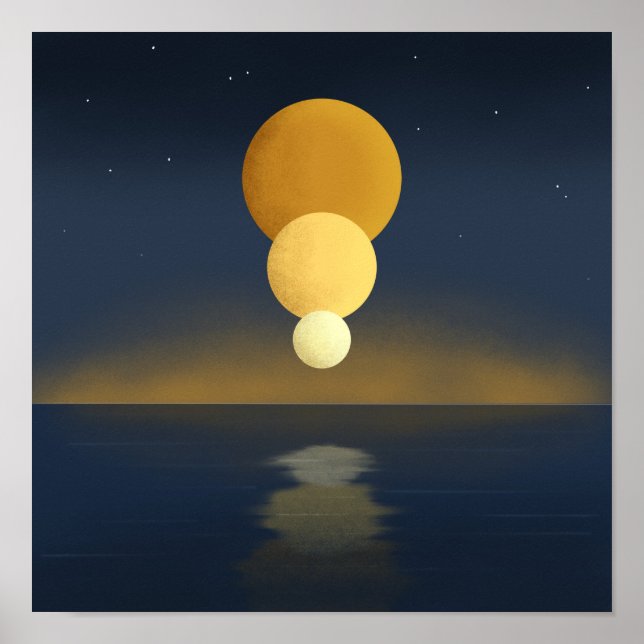 Póster Serena reflexión de la triple luna (Frente)