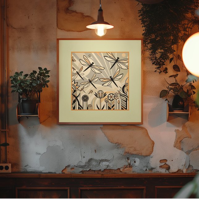 Póster Serenade de la libélula: Un paisaje Art Deco (Subido por el creador)