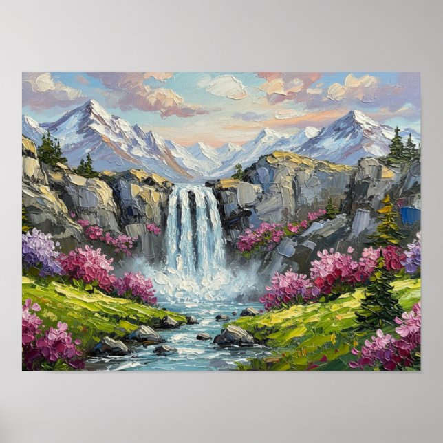 Póster Serenata de Cascada Alpina (Frente)