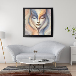 Póster Serene Abstract Face