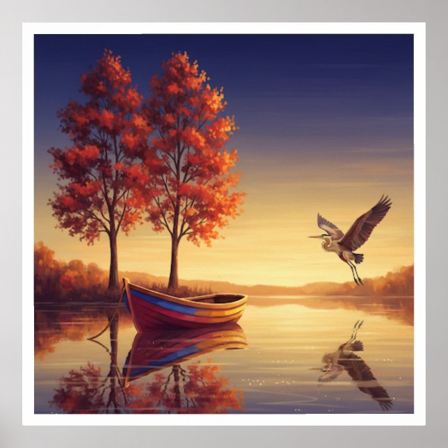 Póster Serene Autumn Lake Wall Art - Inspiración natural (Frente)