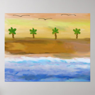 Póster Serene Beach Scene