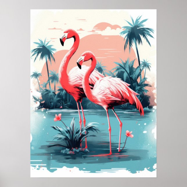 Póster Serene Flamingo Paradise (Frente)