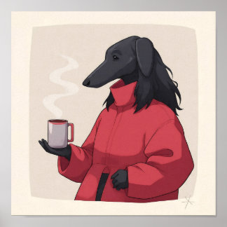 Póster Serene Fluffy Pet Portrait - Modern Decor.