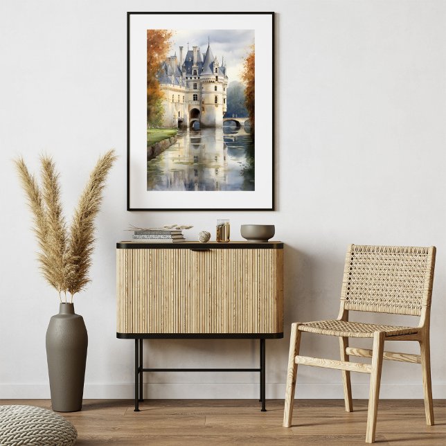 Póster Serene French Castle Watercolor Poster | (Subido por el creador)