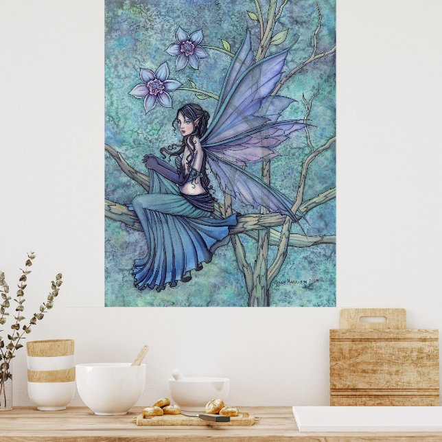 Póster Serene Garden Fairy Fantasy Watercolor Art (Cocina)