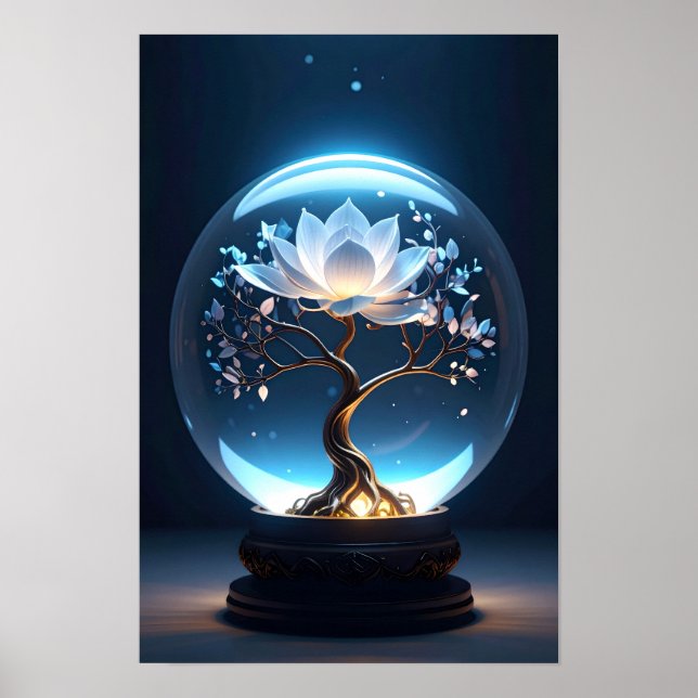 Póster Serene Gslow Lotus Flower Globe Art (Frente)