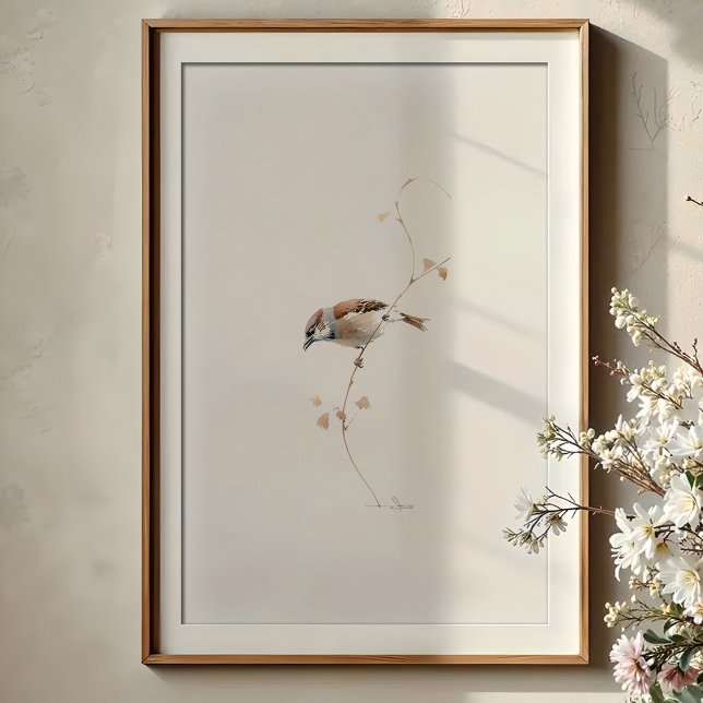 Póster Serene House Sparrow Watercolor Art (Subido por el creador)